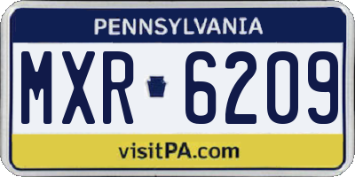 PA license plate MXR6209