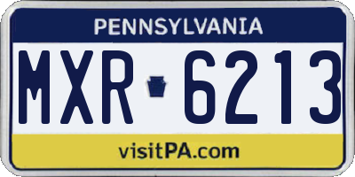 PA license plate MXR6213
