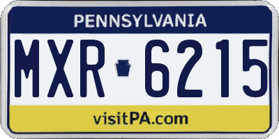PA license plate MXR6215