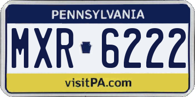 PA license plate MXR6222