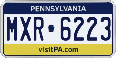 PA license plate MXR6223