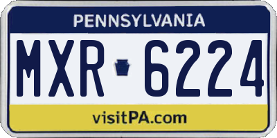 PA license plate MXR6224