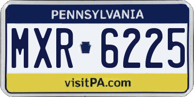 PA license plate MXR6225