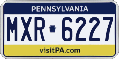 PA license plate MXR6227
