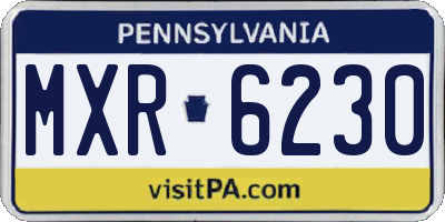 PA license plate MXR6230