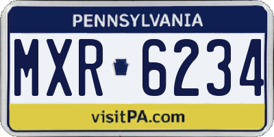 PA license plate MXR6234