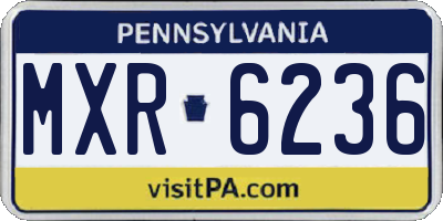 PA license plate MXR6236