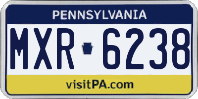 PA license plate MXR6238