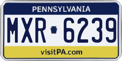 PA license plate MXR6239