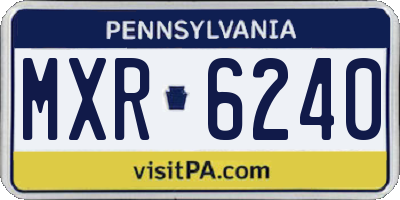 PA license plate MXR6240