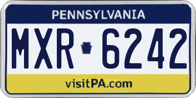 PA license plate MXR6242