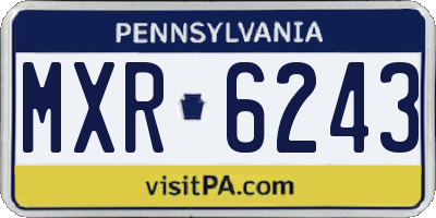 PA license plate MXR6243