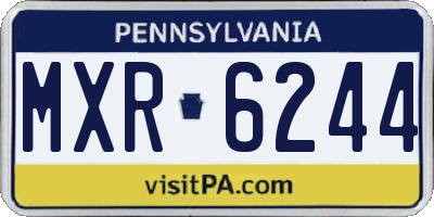 PA license plate MXR6244