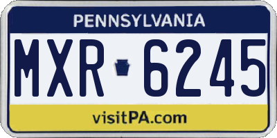 PA license plate MXR6245