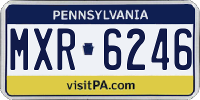 PA license plate MXR6246