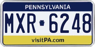 PA license plate MXR6248