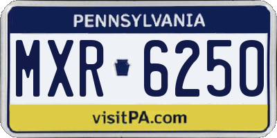 PA license plate MXR6250