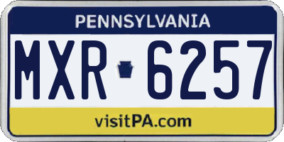 PA license plate MXR6257