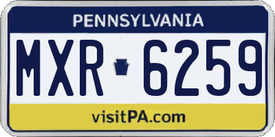 PA license plate MXR6259