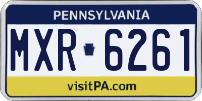 PA license plate MXR6261