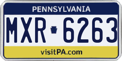 PA license plate MXR6263