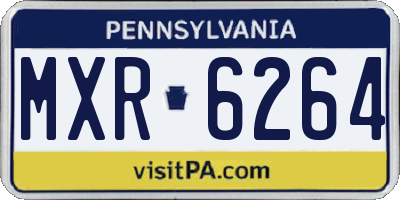 PA license plate MXR6264