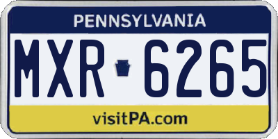 PA license plate MXR6265