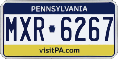 PA license plate MXR6267