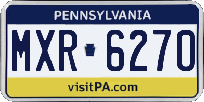 PA license plate MXR6270