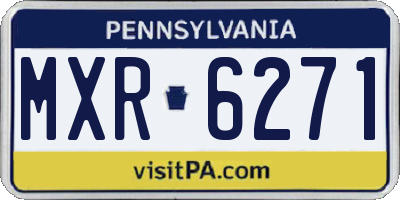 PA license plate MXR6271