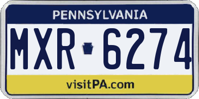 PA license plate MXR6274