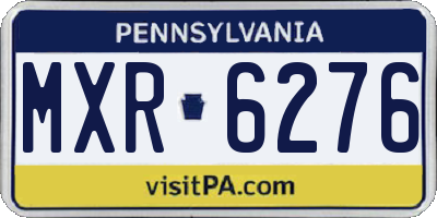 PA license plate MXR6276