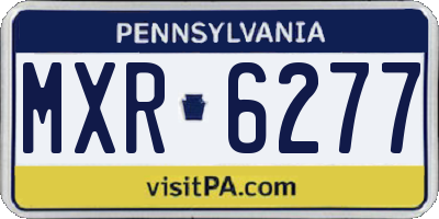 PA license plate MXR6277