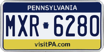 PA license plate MXR6280