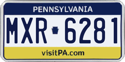 PA license plate MXR6281