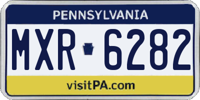 PA license plate MXR6282