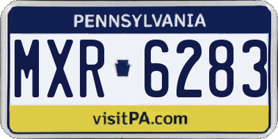 PA license plate MXR6283