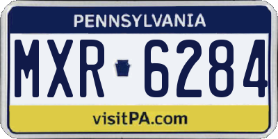PA license plate MXR6284