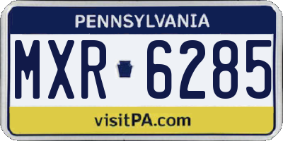 PA license plate MXR6285