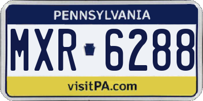 PA license plate MXR6288