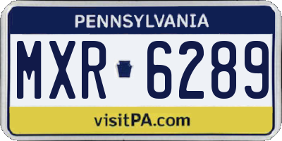 PA license plate MXR6289