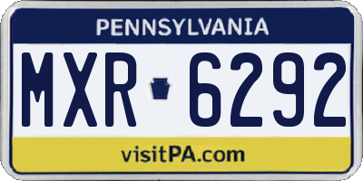 PA license plate MXR6292