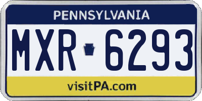 PA license plate MXR6293