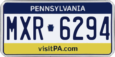 PA license plate MXR6294