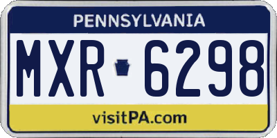 PA license plate MXR6298