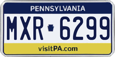 PA license plate MXR6299