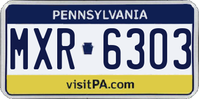 PA license plate MXR6303
