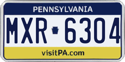 PA license plate MXR6304