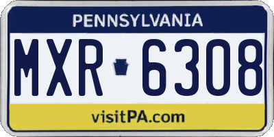 PA license plate MXR6308