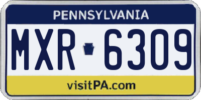 PA license plate MXR6309